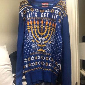 Let’s Get Lit Men’s Hanukkah Sweater